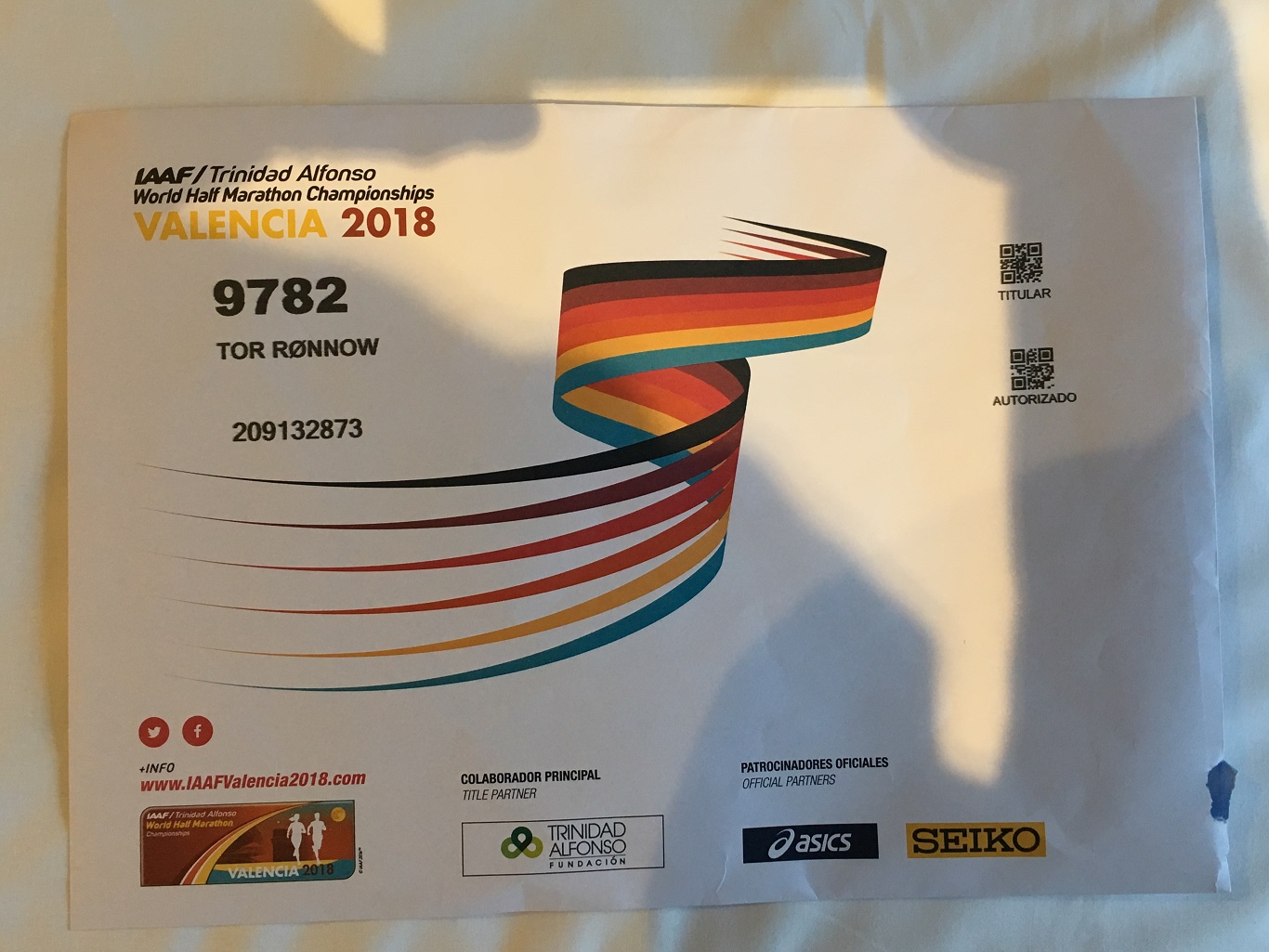 IAAF World Half Marathon Championships Valencia 2018 - Tor Rnnow