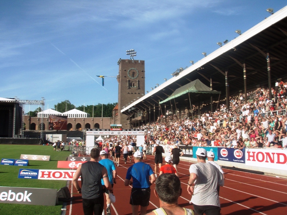 Finish line at the Olympic Stadion in Stockholm