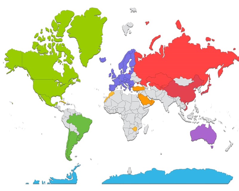 World Map of Marathon Countries completed by Dr. Tor Rønnow, Denmark